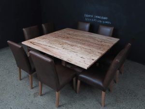Double U Base Square Timber Table