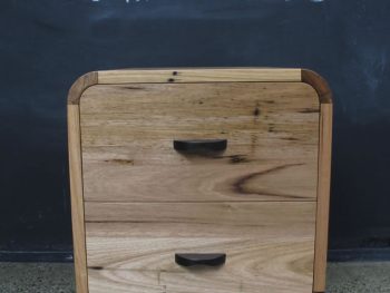 Solid Messmate Curved Bedside Table Solid Messmate Curved Bedside Table